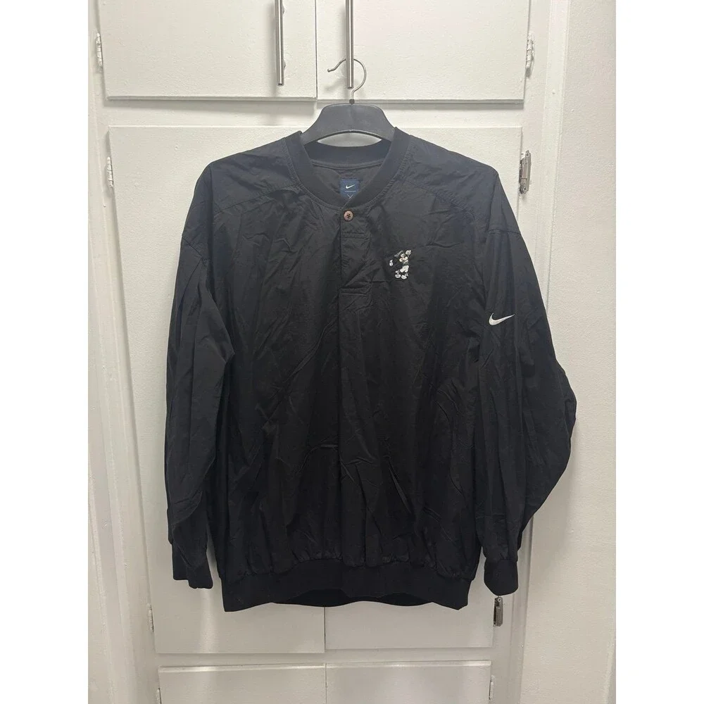 Disney Parks Nike Mickey Mouse Pullover Windbreaker Jacket Mens XL Black